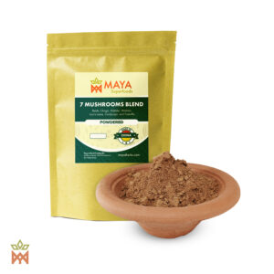 Mélange de 7 champignons - Reishi, Chaga, Shiitake, Maitake, crinière de lion, Cordyceps et Tremella Champignons en poudre de Chine, 100 grammes